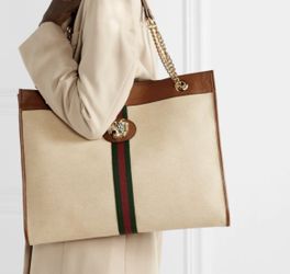  Gucci Rajah Canvas Tote 