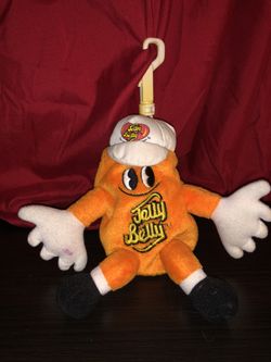 Jelly Belly orange plush plushie doll with keychain collector plush doll