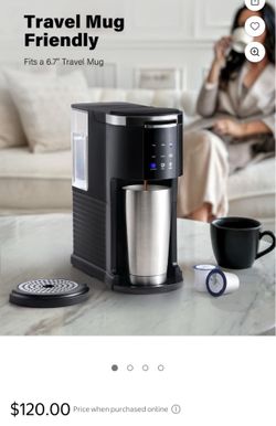 3 in 1 Single Serve Coffee Maker for K Cup & Ground Coffee & Teas, Pod Coffee machine, 6-14oz Brew Sizes, 40oz Detachable Water Reservoir, Descale Set