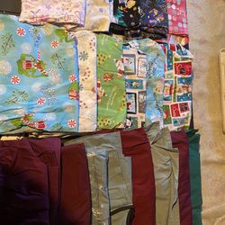 C .. Lot of Scrubs with Prints .. Tops and Bottoms