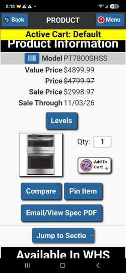 PT7800SHSS GE wall oven