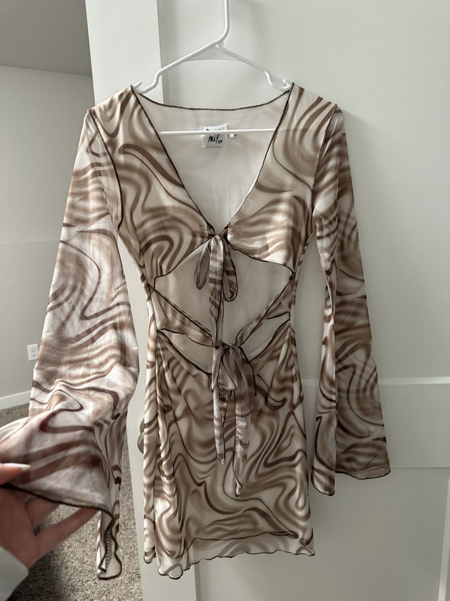 Princess Polly Bennie Mini Dress - Brown Swirl