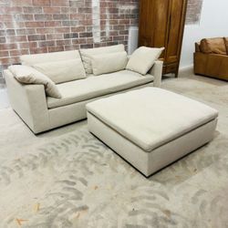 West Elm Sofa W/Ottoman Delivery Available