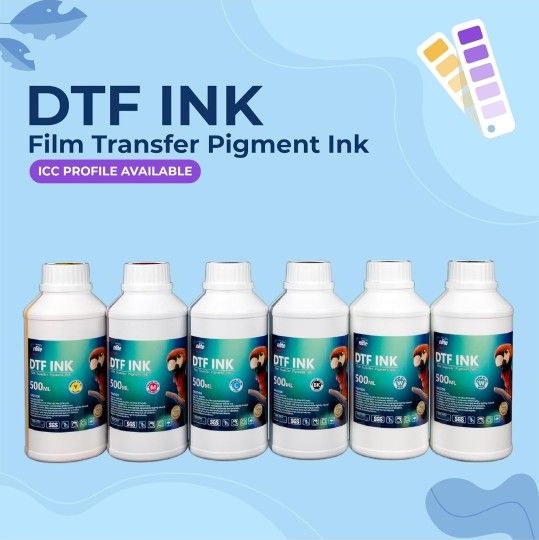 Enlite Premium DTF Ink 500ML Combo Pack, Pigment Ink for PET Film Heat Transfer Printing, Refill for DTF Printer with printhead DX5 DX7 5113 XP600 I32