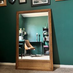 Vintage Drexel Wood Frame Mirror Boho