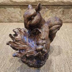 Brown Squirrel Leaf Sculpture