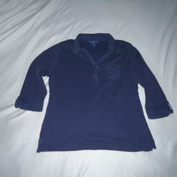 Karen Scott Women Petite Large PL Blue Shirt Top A027