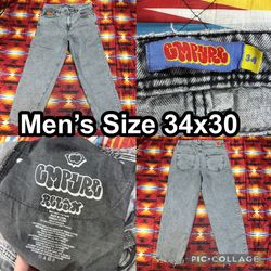 Empyre Gray Relax Skater Grunge Jeans Men’s Size 34x30 Distressed