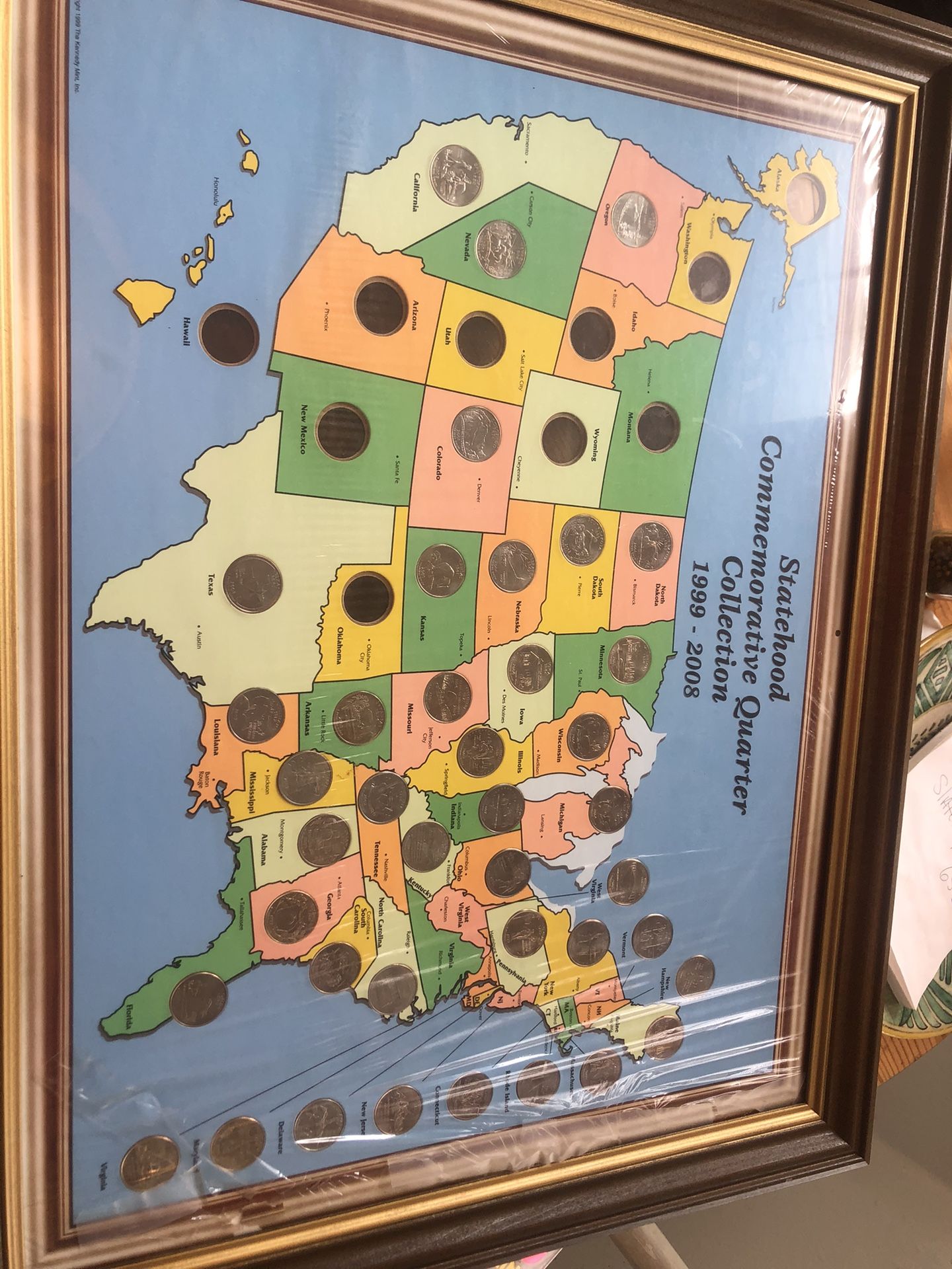 1999 To 2008 Statehood Map Of Quarters 