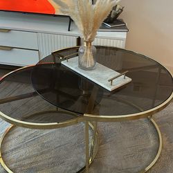 Abarial Glass Top Nesting Coffee Table