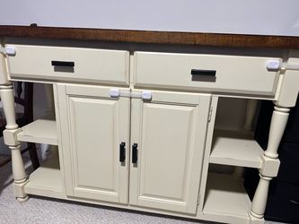 Kitchen Island with Wood Top and Storage, buffet, side table