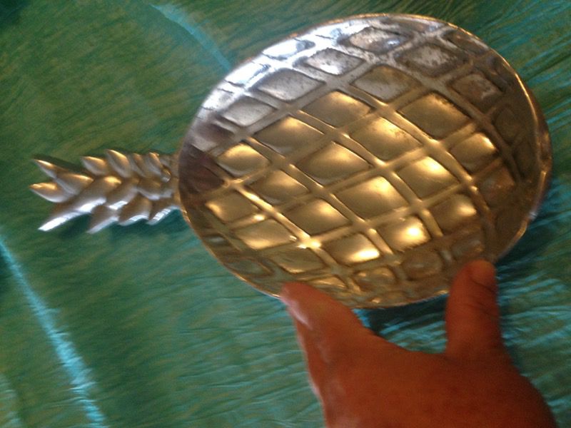 Vintage pewter footed pineapple dish