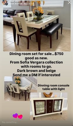 Dining room set with console table