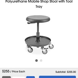 Polyurethane Mobile Shop Stool with Tool Tray (Qty 2)