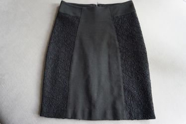 Black BCBGeneration Pencil Skirt with Lace Detail