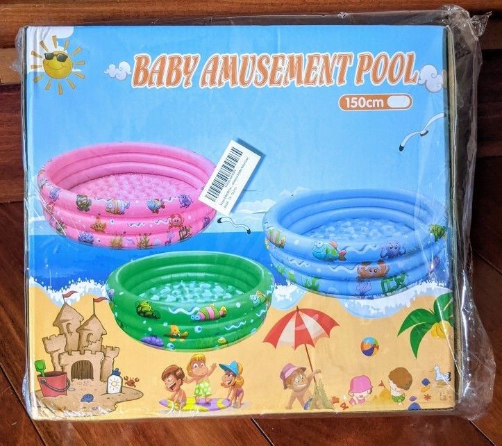 Inflatable Baby Swimming Pool Ball Pit Round Pump 3 Layer 150cm