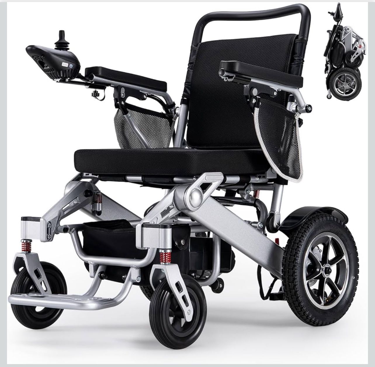Electric Wheelchair,25 Miles Longer Range, Foldable Power Wheelchair for Adults Seniors,500W Dual Motors,Compact Motorized Wheelchair All Terrain,Inte