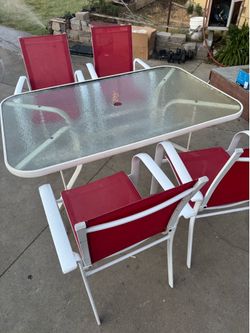 Patio table with chairs
