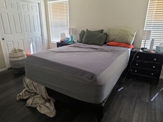 **Moving sale, one week left** Queen Bed Frame with Mattress