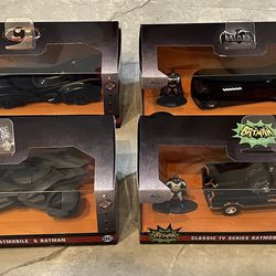 Batman Car Collection.  1:32 scale. Jada Toys, Hot Wheels, Matchbox