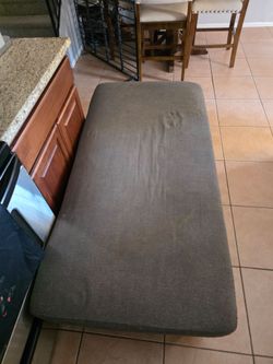 Living Spaces Oversized Gray Ottoman / Bench