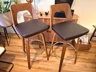 (2) Bar height swivel stools