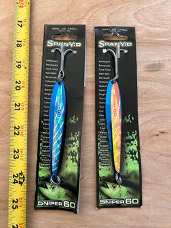 2 Spanyid 60 Sniper Saltwater Lures, Jigs, Bonito, Barracuda, Yellowtail, Tuna, New