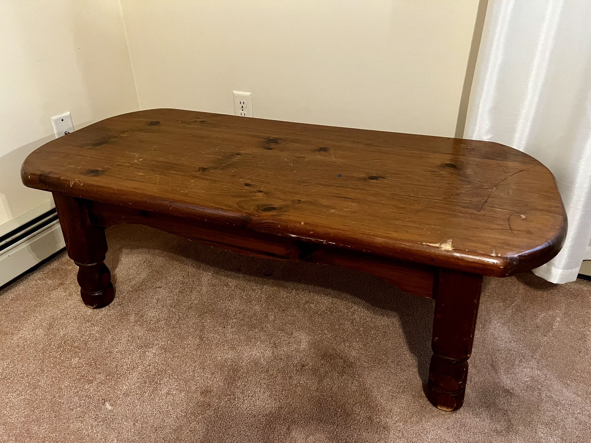 Rustic solid wood coffee table