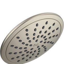 Moen Brushed Nickel 8-Inch Fixed Single Function Round Wide Rainshower Showerhead, 2.5 GPM, 6345BN