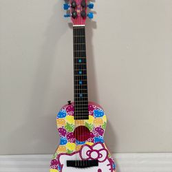 Guitarra acústica de cuerdas de metal con diseño Hello Kitty de 31 pulgadas, Para Niñas Adolescentes 31-inch Hello Kitty Design Metal String Acoustic 