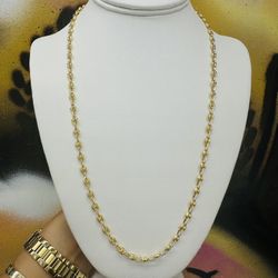 14k Puff Mariner Chain 