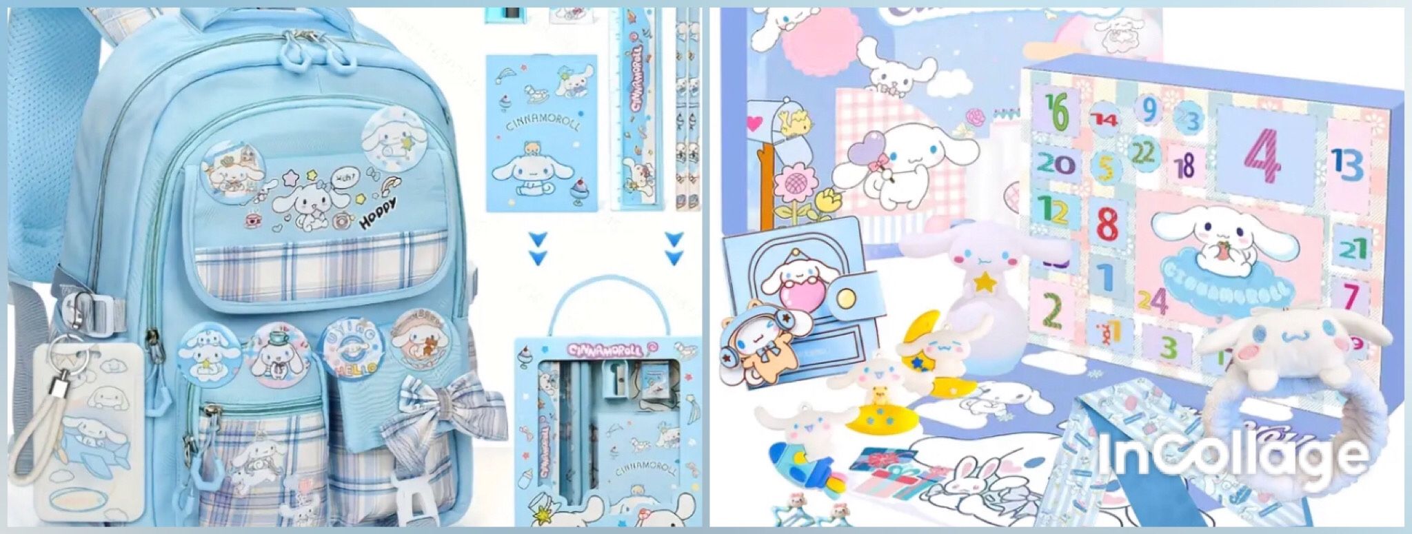 Brand New Unopened Sanrio cinnamoroll Backpack Set &Advent Gift Calendar 