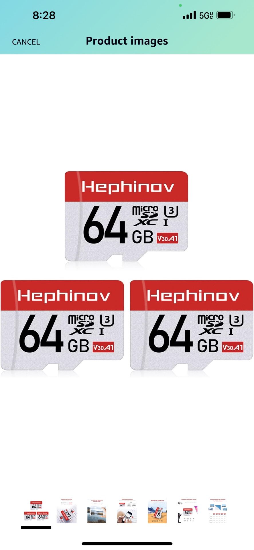 Micro SD Card up to 100MB/s(R), 64G MicroSDXC Memory Card Pack of 3 + SD Adapter with A1, V30, U3, C10, 4K UHD Memory Card for Smartphone, Switch, Tab