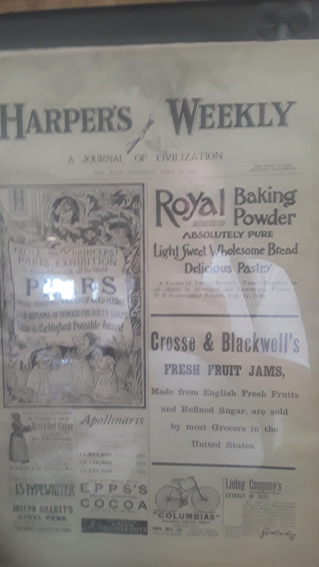 antique 1890 page from Harper´s weekly framed,All Products : American Fashion Style Bags On Sale