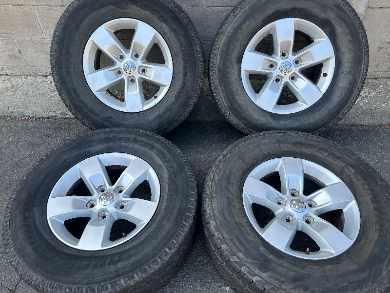 Dodge ram 1500 aluminum 17 inch wheels and old tires 5x5.5 lug -T06129 ...
