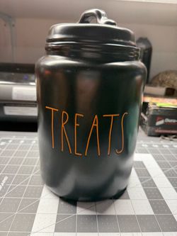Rae Dunn “TREATS” Ceramic Halloween Canister
