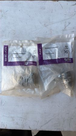Pro Connex 1/2" BX/MC/Flex Squeeze Connectors – 2 Bags
