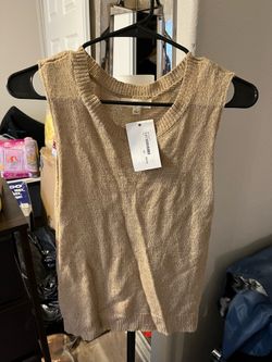 Byron Bay beige knitted women’s vest size M