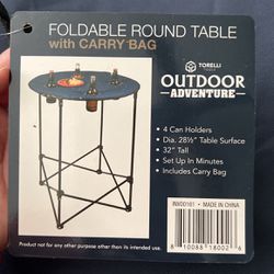 Foldable Round Table W/ Carry Bag