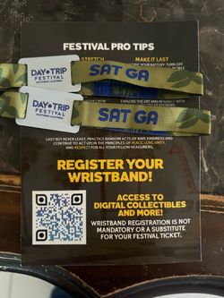 2 Day trip Saturday GA tickets