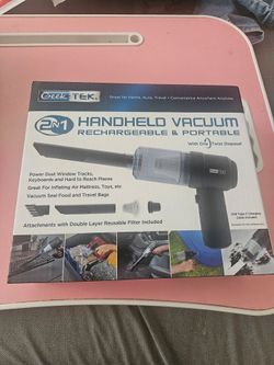 2 IN 1 HANDHELD VACUUM RECHARGEABLE & PORTABLE  WITH ONE TWIST DISPOSAL