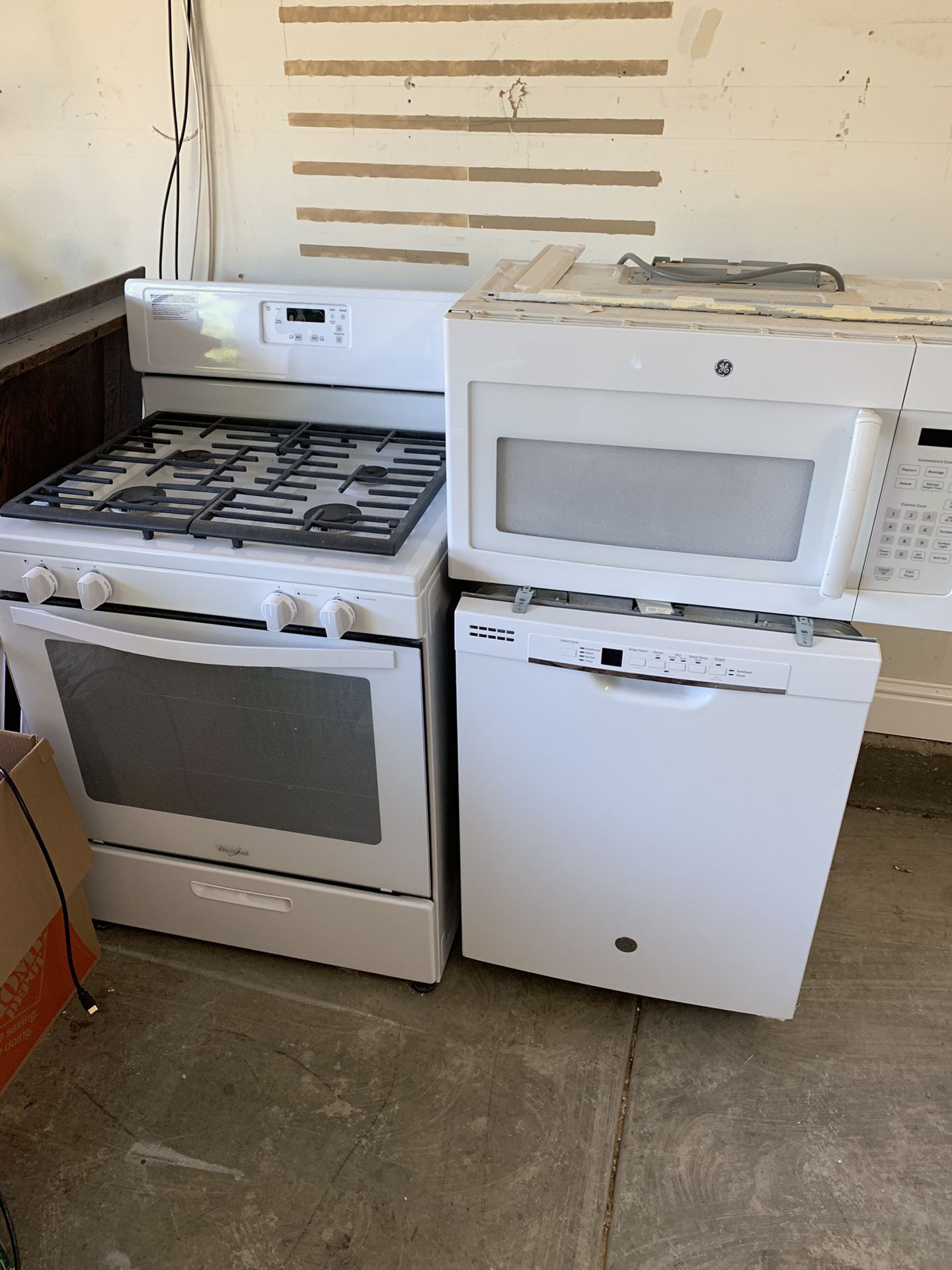 Whirlpool ( gas stove, microwave, dishwasher)