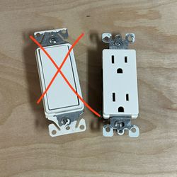 Decora Outlet receptacle and faceplate, NEW electrical faceplates sold separately too, white