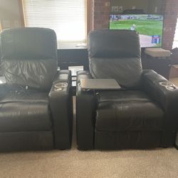 (2) Power reclining  Entertainment Chairs