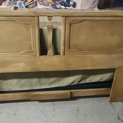 Vintage  Mcm King Headboard  In A Pottery Barn Finish. 