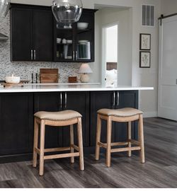 New Maven Line Set of 2 Adrien Kitchen Counter Stool in Natural Finish Bar Stools