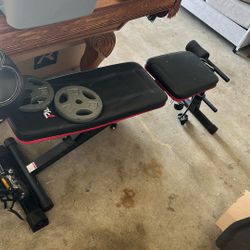Flat And Incline Bench With Set Of Dumbbells With 80lbs Worth Of Weight
