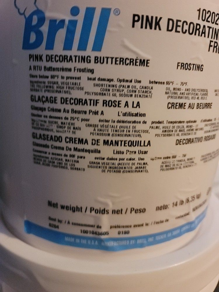 Pink decorating butter cream.