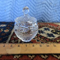 Vintage Crystal Jar With Lid  Heavy Leaded Crystal