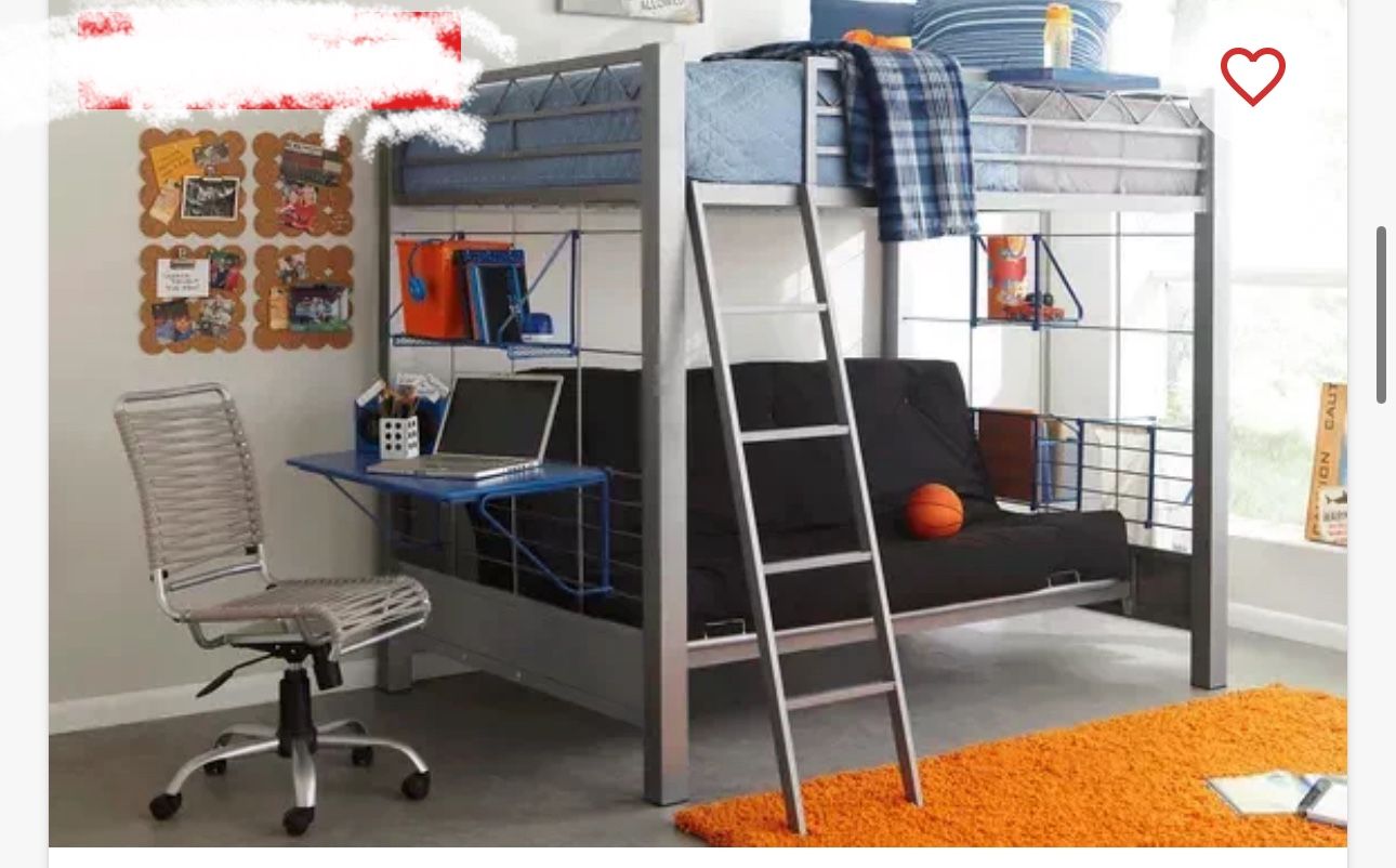 Gray Full Futon Lot Bed